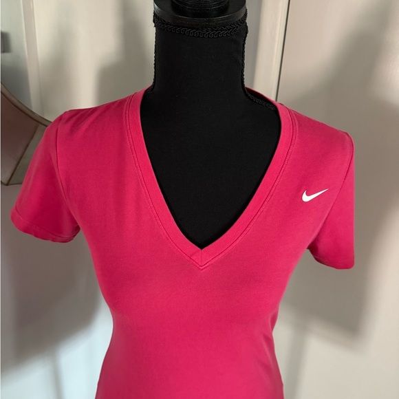Nike Pink Short Sleeve V-Neck Tee - Picture 2 of 4